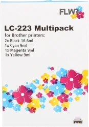 FLWR Brother LC-223 Multipack zwart en kleur
