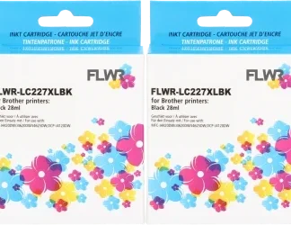 FLWR Brother LC-227BK 2-pack zwart