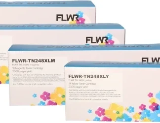 FLWR Brother TN-248XL Toner Bundel zwart en kleur