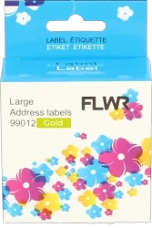 FLWR Dymo 99012 adreslabel goud