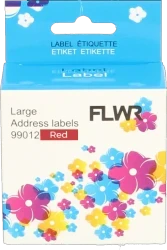 FLWR Dymo 99012 adreslabel rood