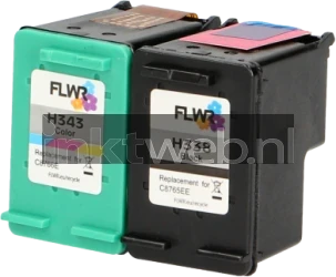 FLWR HP 338 en 343 Multipack zwart en kleur - Afbeelding 3