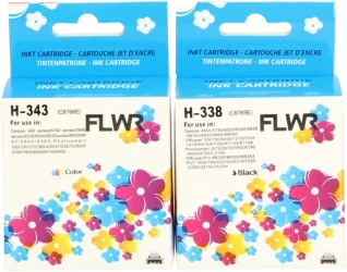 FLWR HP 338 en 343 Multipack zwart en kleur