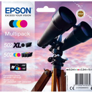 Epson 502XL / 502 Multipack zwart en kleur origineel (C13T02W94010)