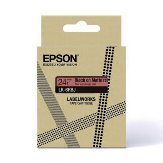 Origineel Epson Tapecassette 18mm zwart/rood (mat)