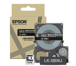 Origineel Epson Tapecassette 18mm wit/zwart (mat)