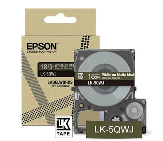 Origineel Epson Tapecassette 18mm wit/khaki (mat)