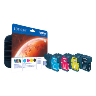 Origineel Brother inkt cartridge geel cyan zwart magenta High-Capacity 3 x 750 paginas (color) (LC-1100HYVALBP)