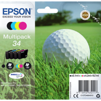 Origineel Epson inkt cartridge geel cyan zwart magenta 3 x 300 paginas (color)