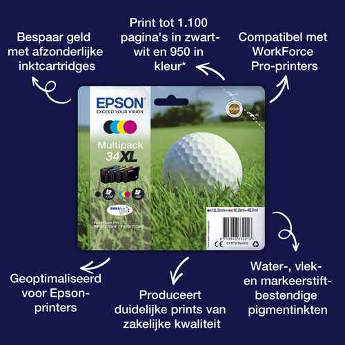 Origineel Epson inkt cartridge geel cyan zwart magenta 3 x 300 paginas (color) - Afbeelding 3