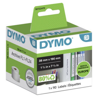 Origineel Dymo Ordner-labels smal (wit) 1 X