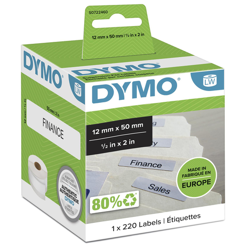 Origineel Dymo Hängeablage-labels (wit)