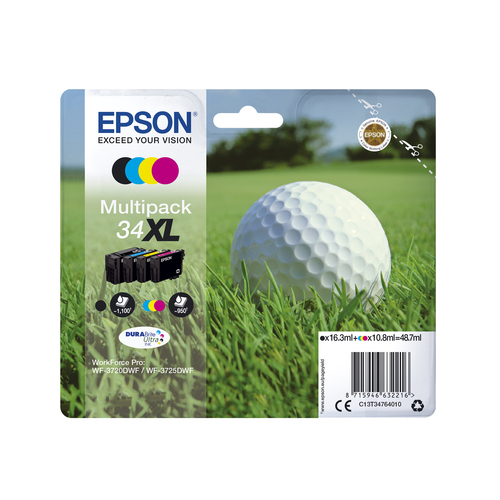 Origineel Epson inkt cartridge geel cyan zwart magenta 3 x 300 paginas (color) - Afbeelding 2