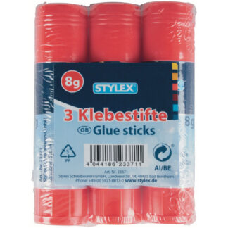 glue sticks, pasta,