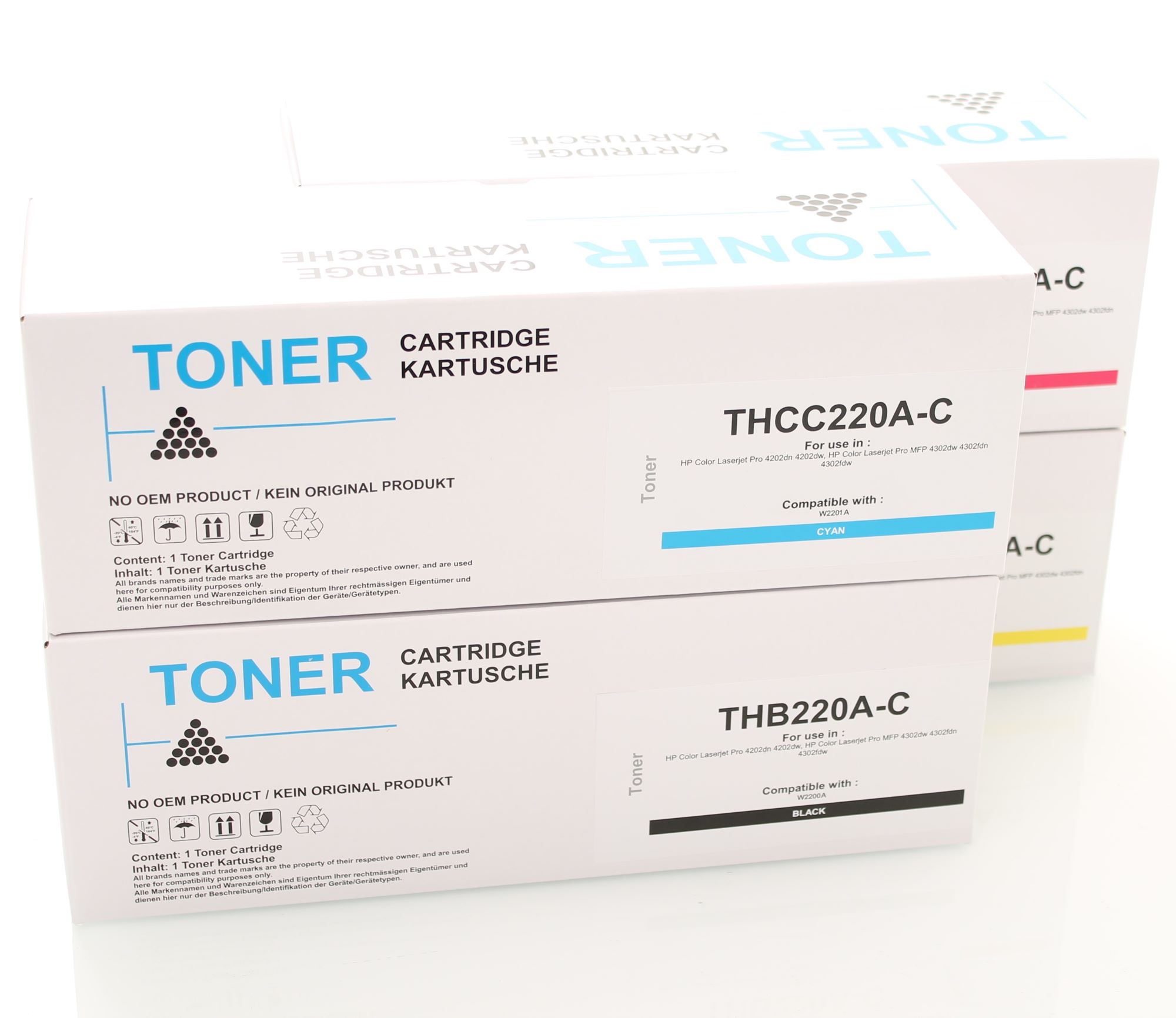 kompatibels Set 4x Toner (met chip) voor HP 220A Color Laserjet Pro