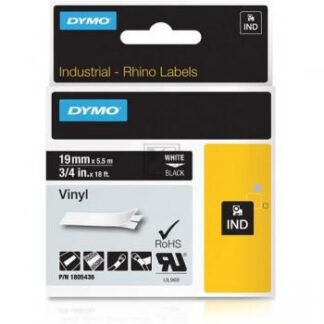 Origineel Dymo Tapecassette 19mm (Vinyl) wit/zwart (1805436)