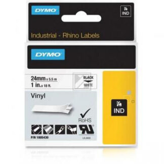 Origineel Dymo Tapecassette 24mm (Vinyl) zwart/wit (1805430)
