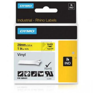 Origineel Dymo Tapecassette 24mm (Vinyl) zwart/geel (1805431)